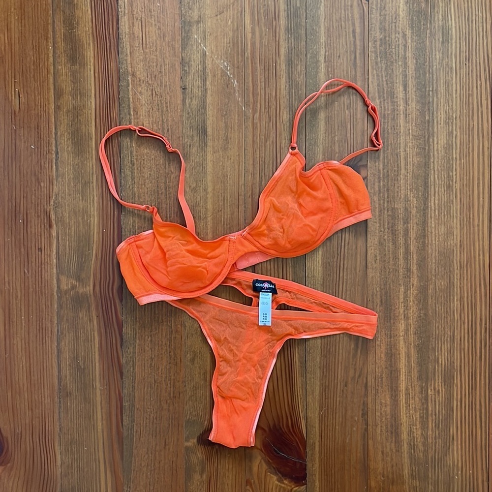 🍊Cosabella Mesh Bra and Thong Set, S/M + 34B, NWOT